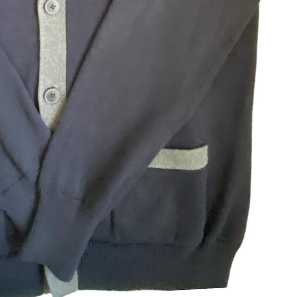 J Crew Mens Dk Blue Cotton Button Up V-Neck Classic Casual Cardigan Sz- M - Picture 8 of 15